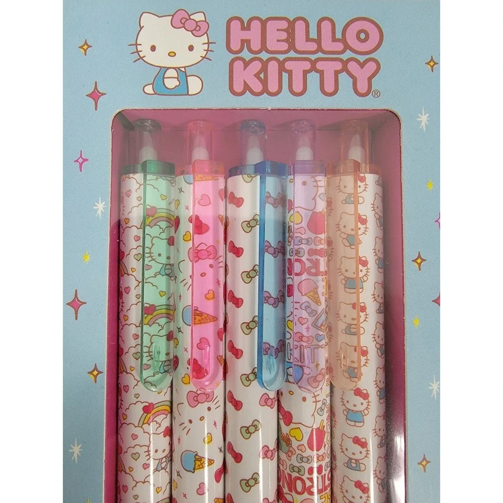 Sanrio Hello Kitty Lot of‎ 5 Pack Gel Pens Rainbow Dreams & Sketch Set NEW